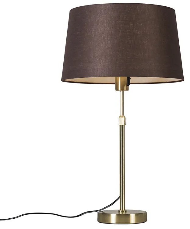 Lampă de masă aurie/alamă cu abajur maro 35 cm reglabilă - Parte