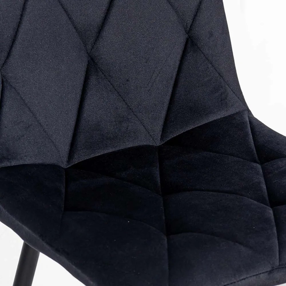 Scaun living din catifea cu structura metalica BUC 210 negru