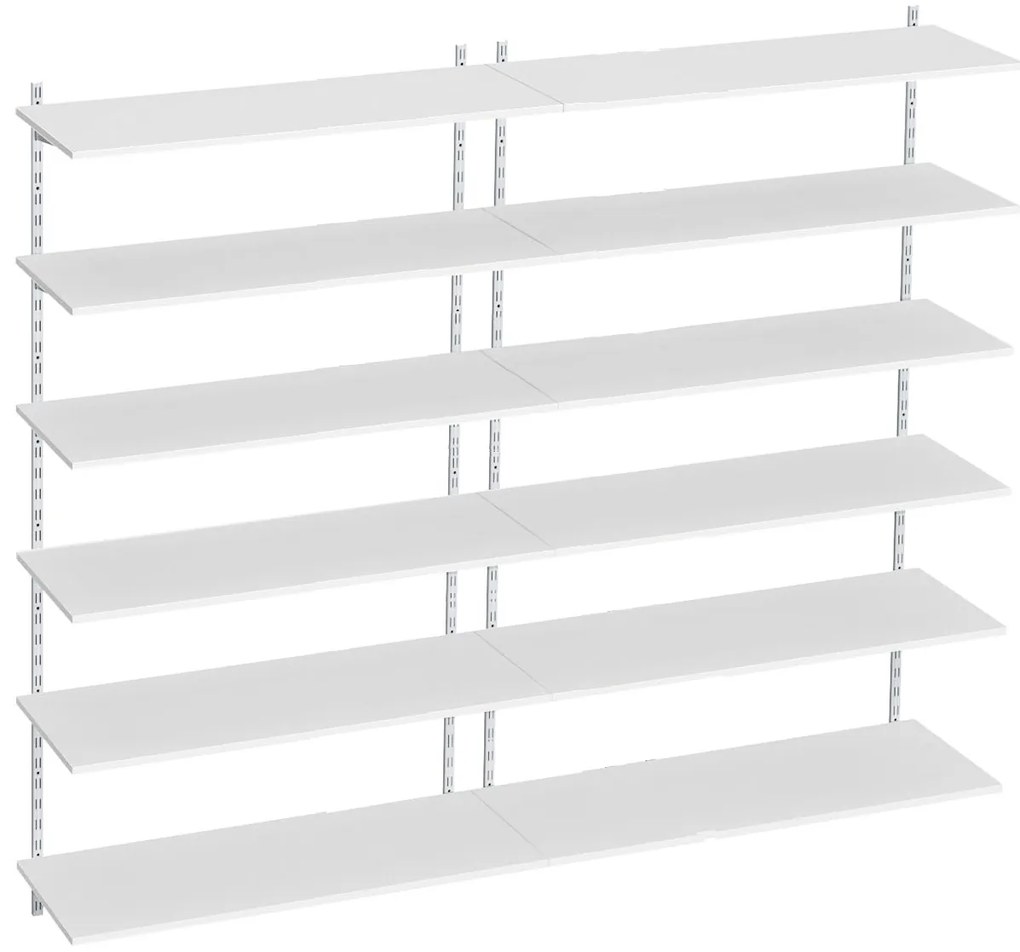 Raft perete 12P, reglabil, 160x25x200 cm, PAL Alb
