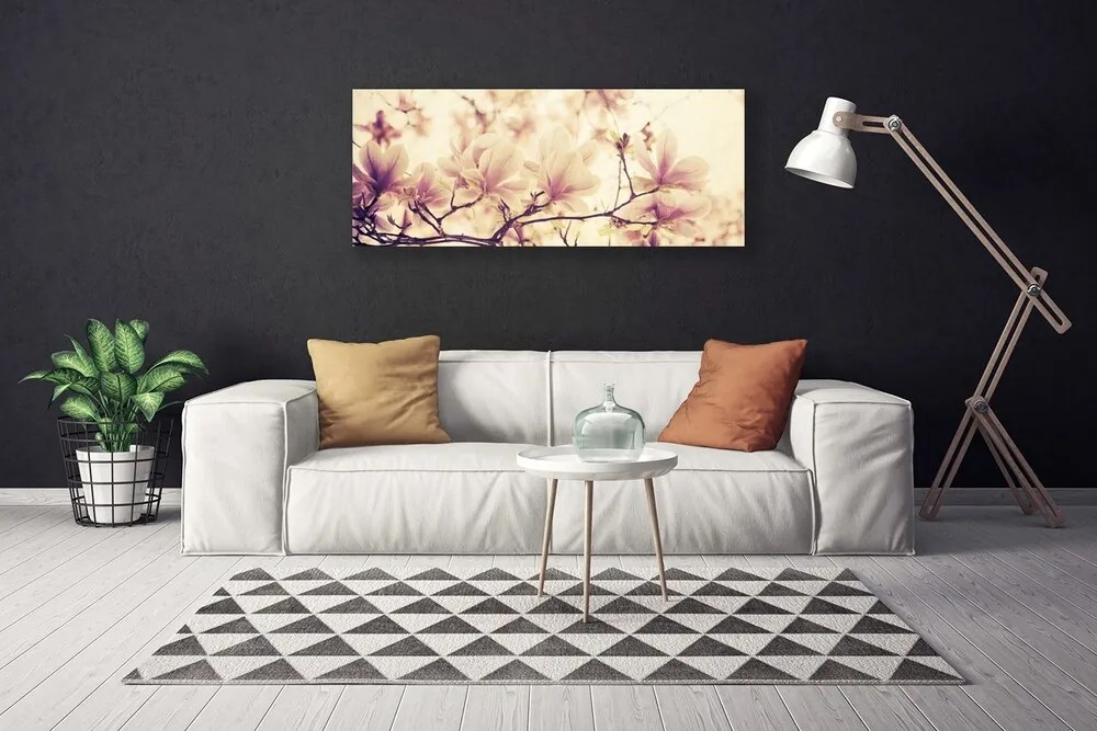 Tablou pe panza canvas Flori Floral roz bej