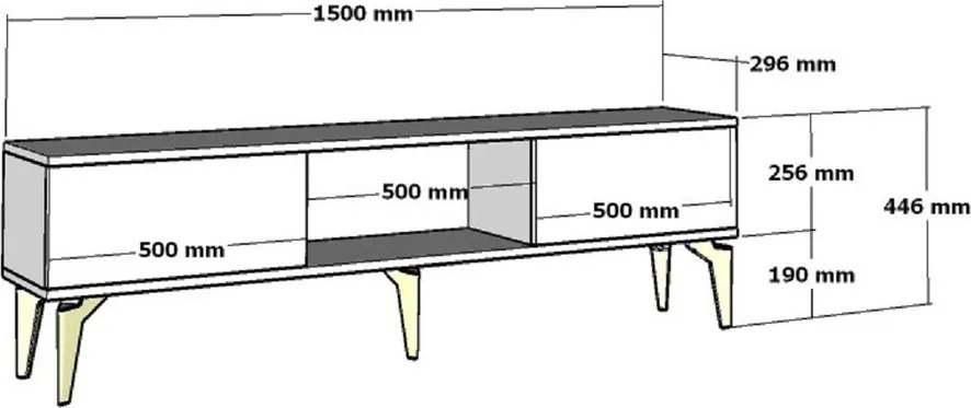 Comoda TV, Hanah Home, Arona Fireplace, 150x44.6x29.6 cm, Alb
