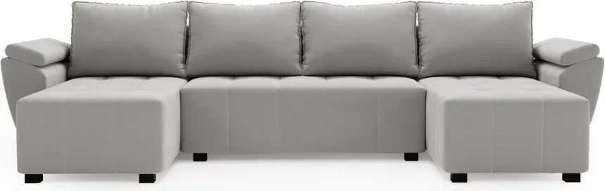Coltar extensibil in forma de U LIVARO, gri deschis, 305x140 cm