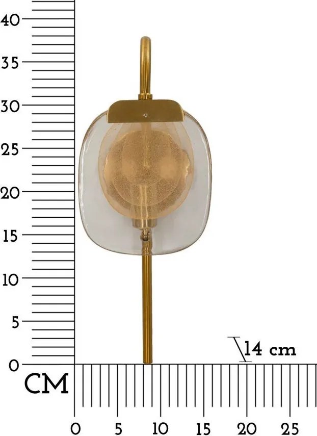Aplică de perete aurie din sticlă Softy – Mauro Ferretti