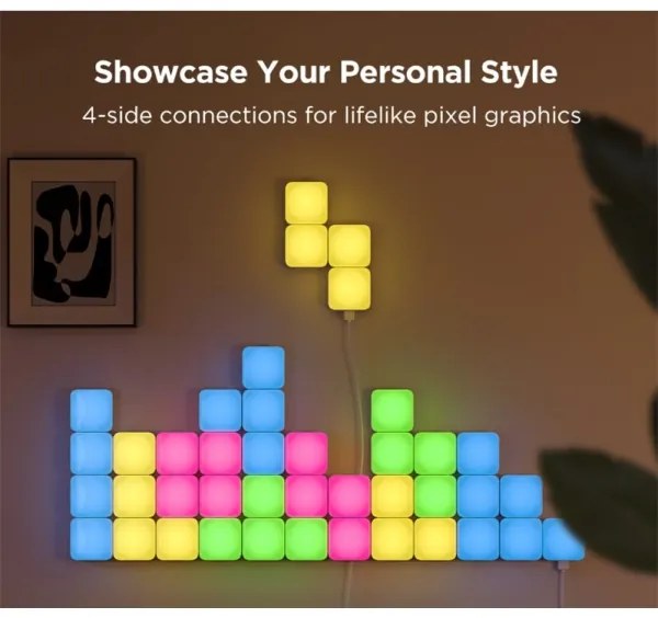 Govee - 10x panou mini RGBIC Wi-Fi inteligent