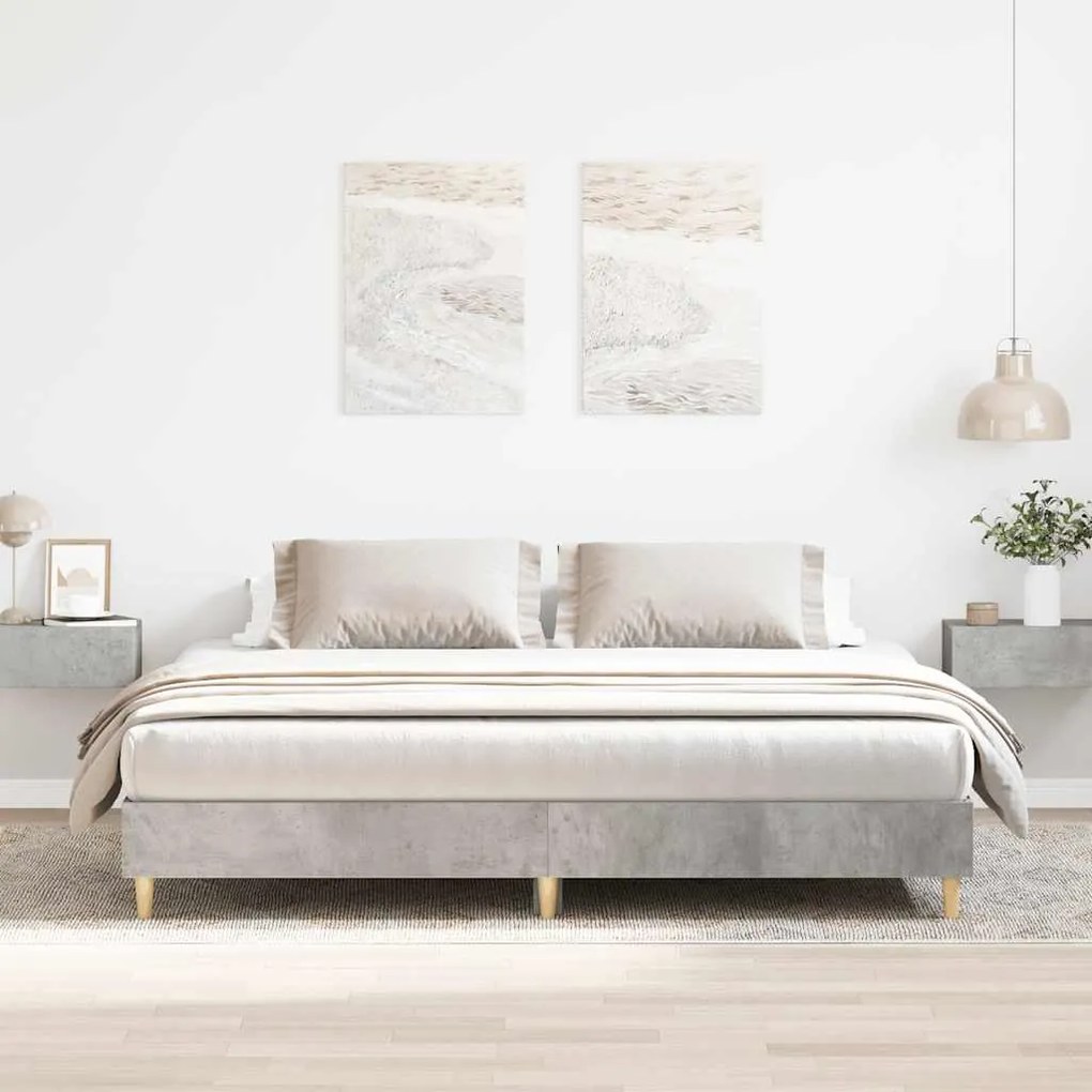 vidaXL Cadru de pat fără saltea Gri Beton 180x200cm Lemn prelucrat
