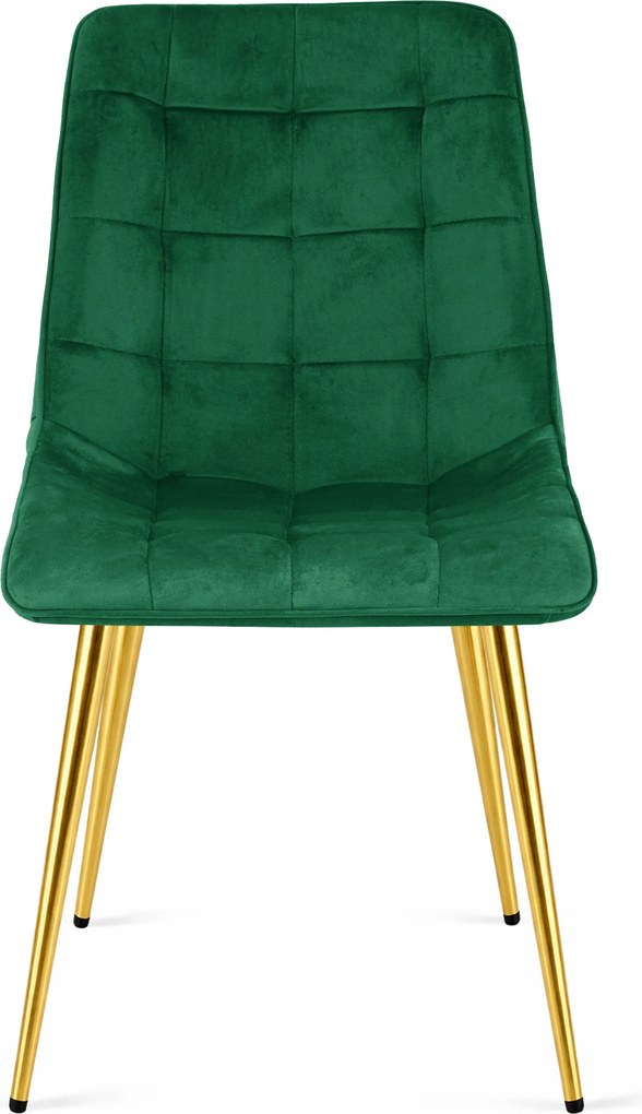 Scaun de masa SPLIT VELVET cu picioare aurii, verde