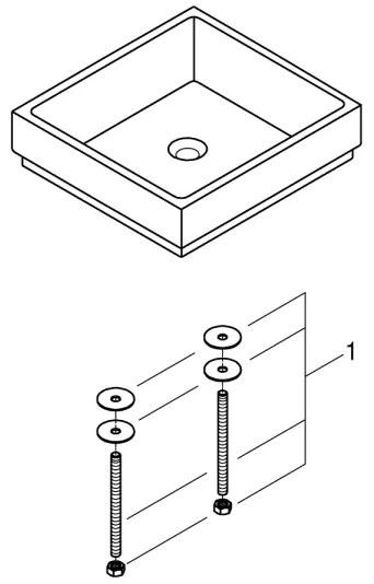 GROHE 3948100H - Lavoar CUBE 500 × 470 mm, din ceramică, alb