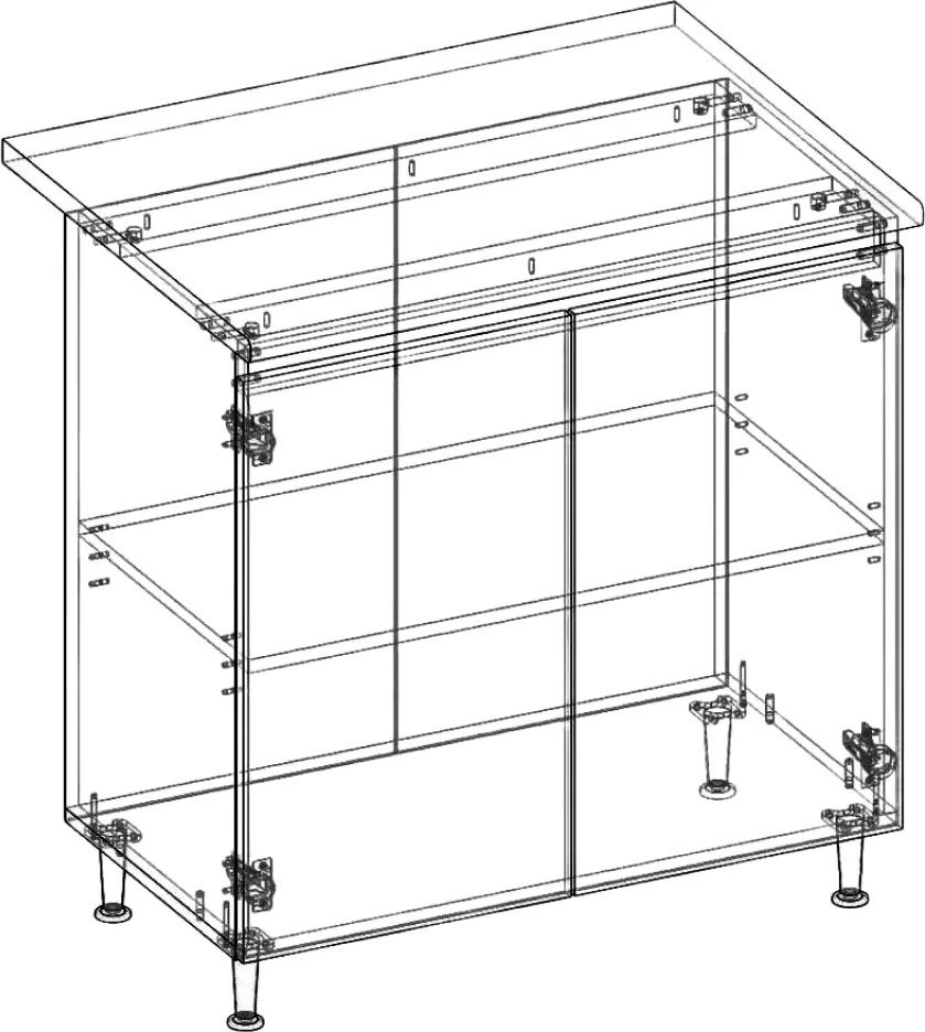 Mobilier de bucătărie, 2 m, caşmir, ASTI