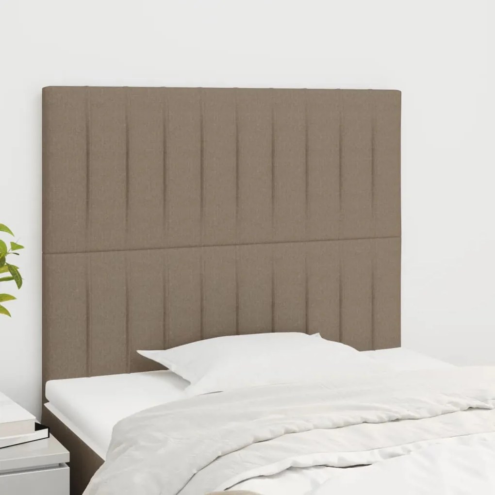 vidaXL Tăblii de pat, 2 buc, gri taupe, 100x5x78/88 cm, textil