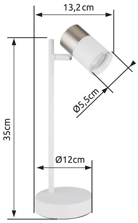 Lampa de masa cu Spot directionabil BRISBON nickel/alb