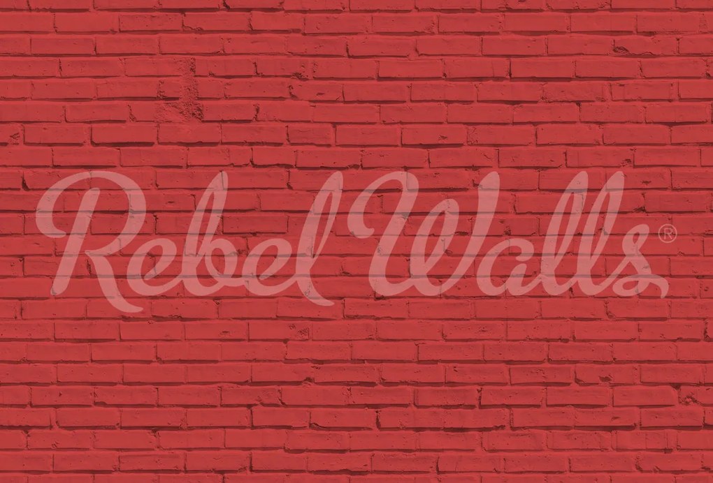 Fototapet, Wall of Bricks, Red, Rebel Walls