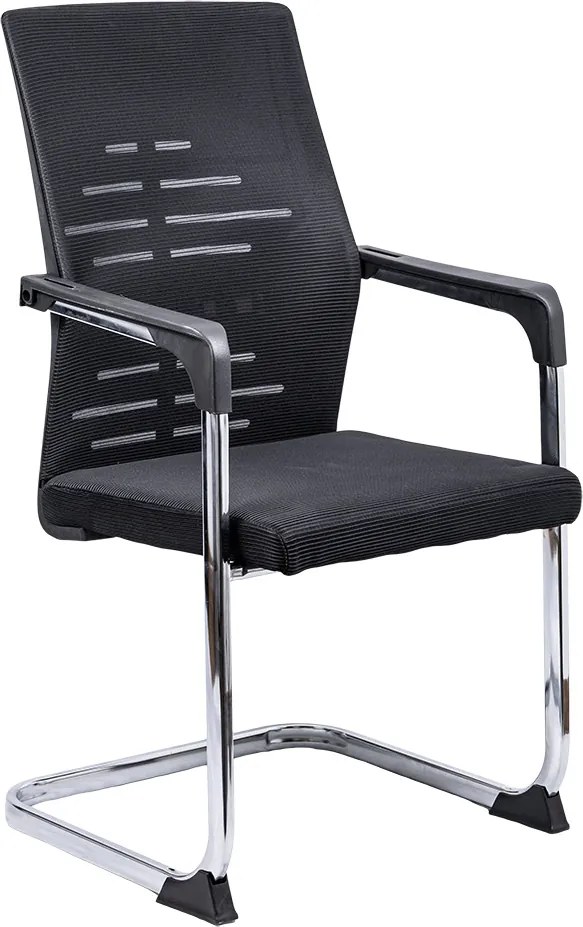 Scaun vizitator din mesh cu cadru cromat OFF 807 negru