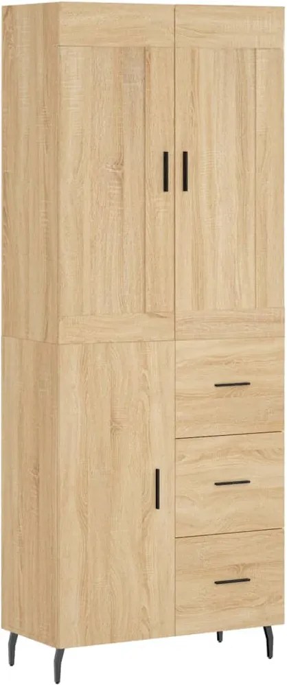 vidaXL Dulap înalt, stejar sonoma, 69,5x34x180 cm, lemn compozit