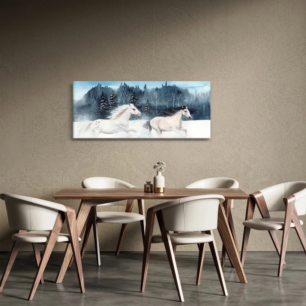 Tablou cu caii pictați (120x50 cm)