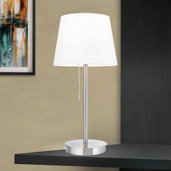 Lampă de masă cu port USB Orion LA 4-1205/1 LUDWIG 1xE27/40W/230V alb/crom