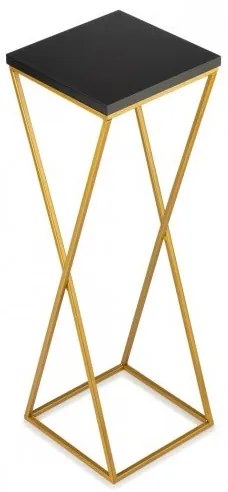 Suport pentru flori LOFT 70x24 cm auriu/negru