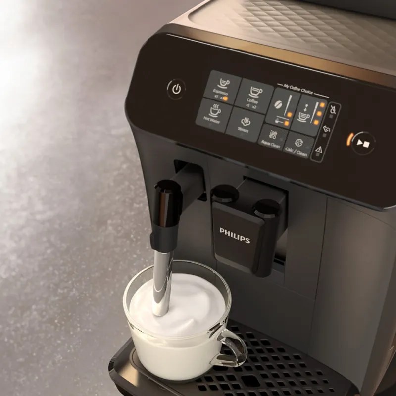Espressor automat Philips EP0824/00, 1500W, 15 bar, 1.8 L, Rasnita cu 12 trepte, Ecran tactil, Timer, AquaClean, Aroma Extract, My Coffe Choice, Negru Mat