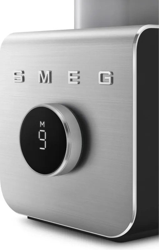 Blender Smeg Collezione BLC02BLMEU, 1400 W, 1,5 l, 22 000 rpm, 5 programe, 9 viteze, Măcinare gheață, Oțel inoxidabil, Negru/Inox