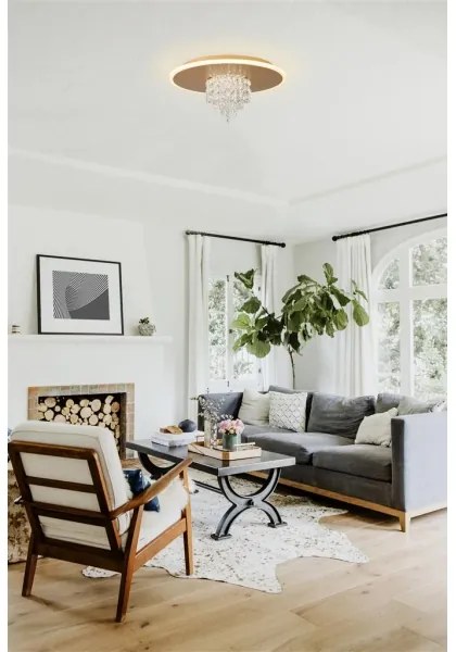 Searchlight 21126-32GO - Plafonieră LED dimabilă DELUGE 20W/230V, diametru 31,5 cm, auriu