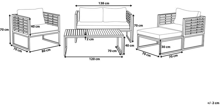 Set canapele pentru grădină Berry (alb crem). 1011607
