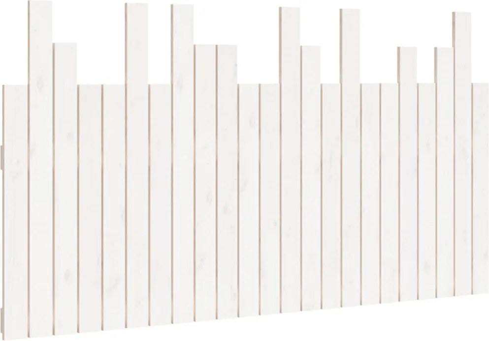 vidaXL Tăblie de pat pentru perete, alb, 146,5x3x80 cm, lemn masiv pin