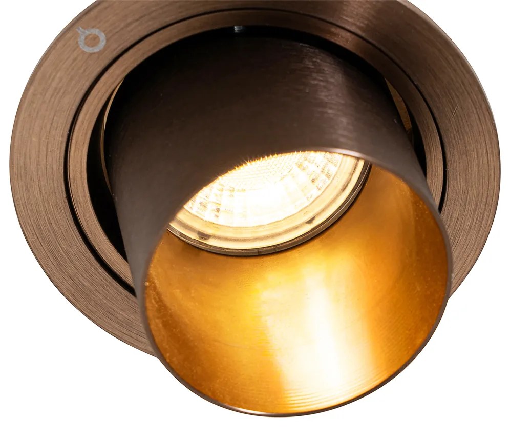 Set de 6 spoturi încastrate moderne, bronz închis, rotunde, înclinabile - Installa