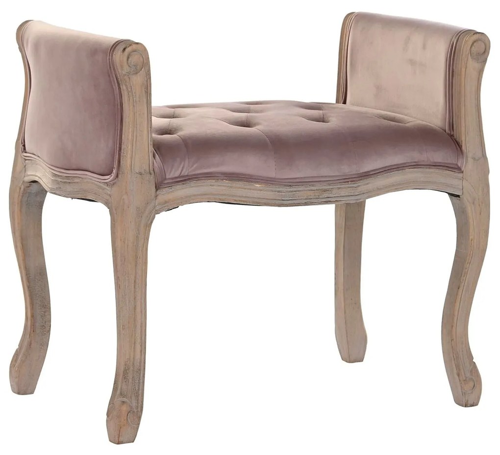 Bancheta Soft Pink din lemn 65x46x61 cm