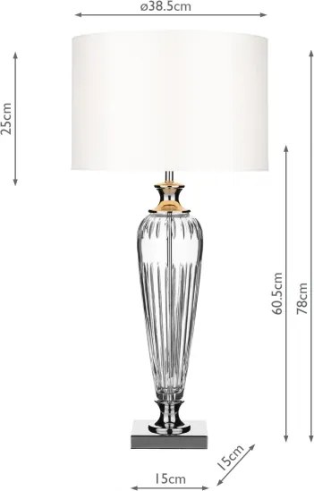 Där Lighting HIN4208 - Lampă de masă HINTON 1xE27/60W/230V alb/crom lucios