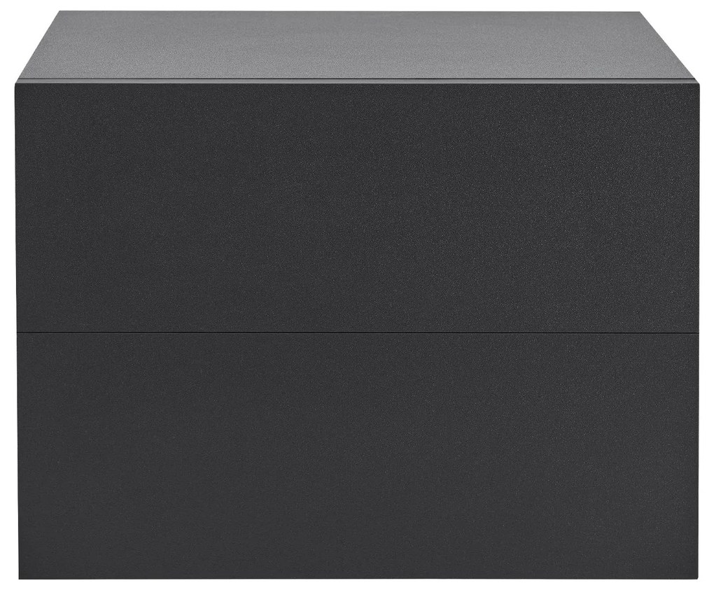 Noptiera 40x29x30 cm cu 2 sertare, neagra