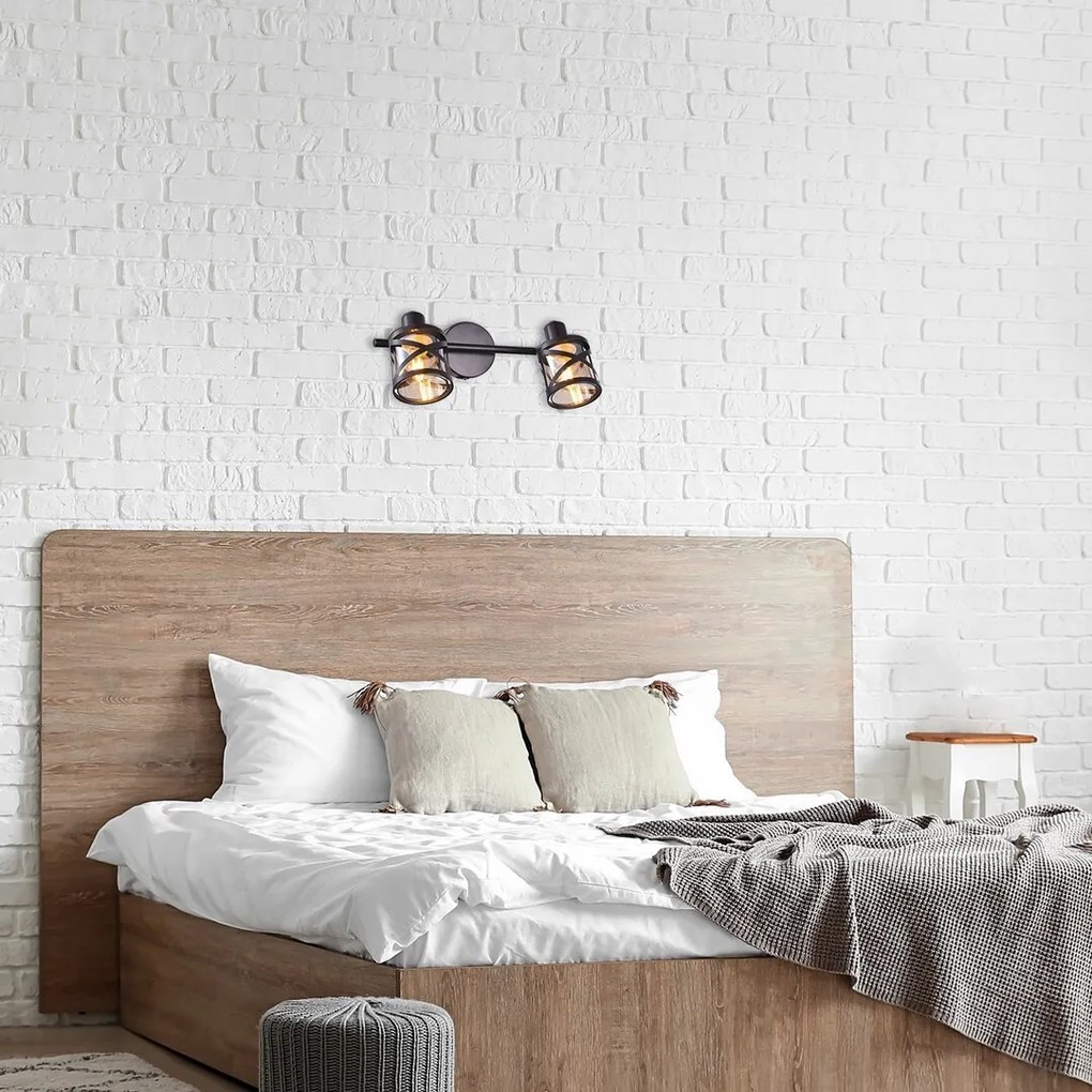 Aplica 2 spoturi design industrial metalica galben de chihlimbar OBERON 5336 RX