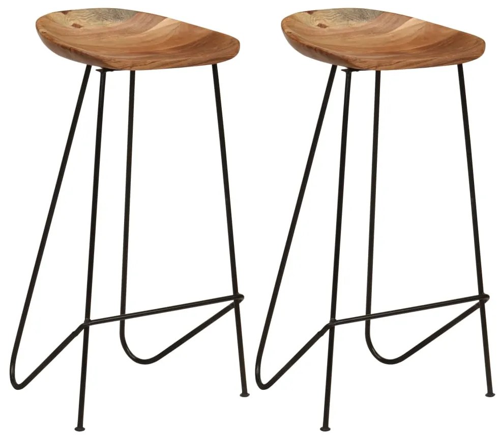 vidaXL Scaune de bar, 2 buc., lemn masiv de acacia