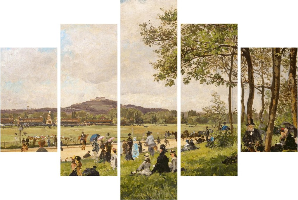 Tablou - French 19th Century, Race Course at Longchamps, reproducere (150x105 cm)