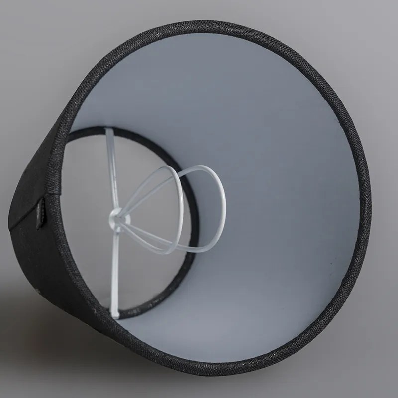 Abajur din in negru cu clip 12 cm rotund