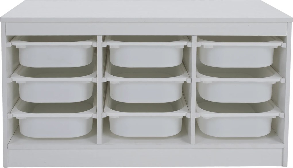 Organizator cu cutii de depozitare, alb, TRIMAL