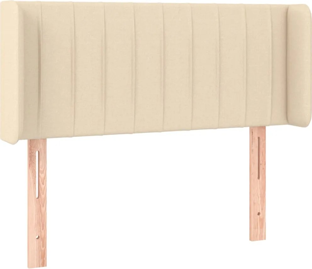 vidaXL Tăblie de pat cu aripioare crem 83x16x78/88 cm textil