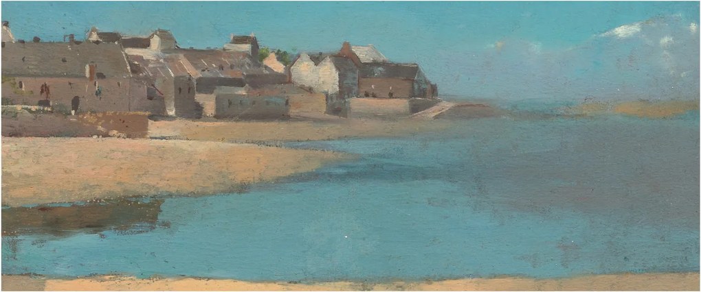 Tablou - Odilon Redon, Village by the Sea in Brittany, reproducere (120x50 cm)