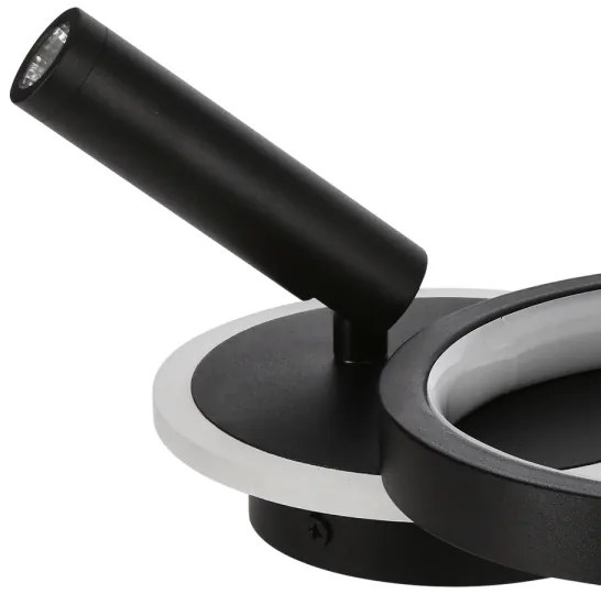 LED Aplica MONET 13W + 2W, 230V, 3000/4000/6000K, negru