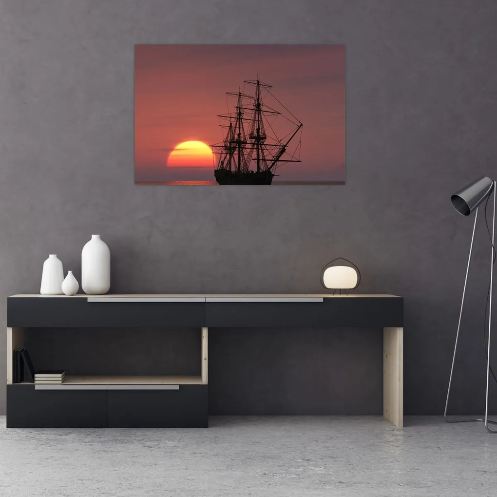 Tablou - Navă medievală (90x60 cm)