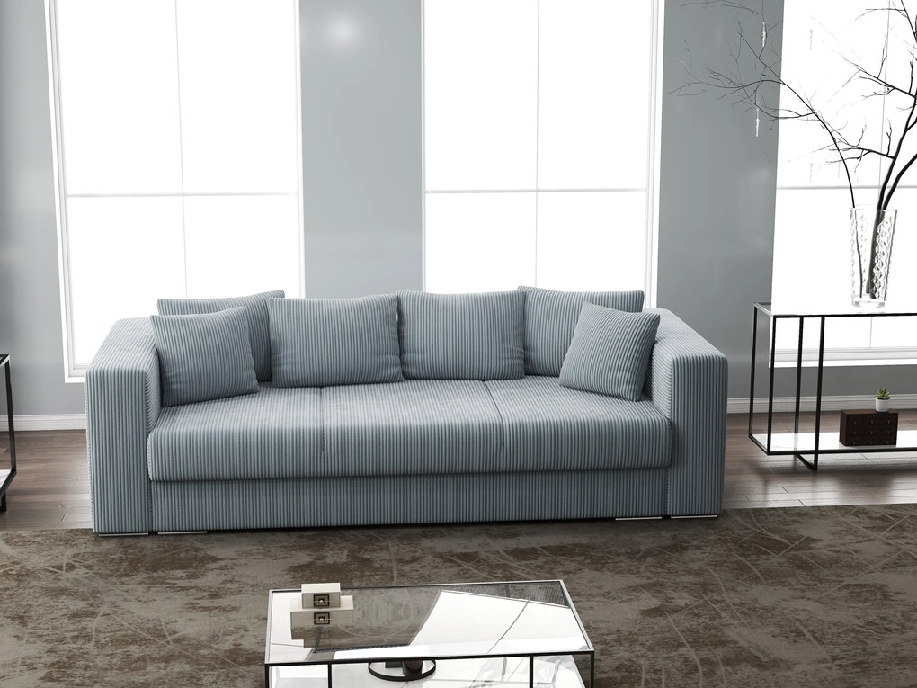 Canapea extensibilă dumonde cu ladă de depozitare si sezut confortabil din spuma high-density, Gloria Zoom Grey 240x100 cm