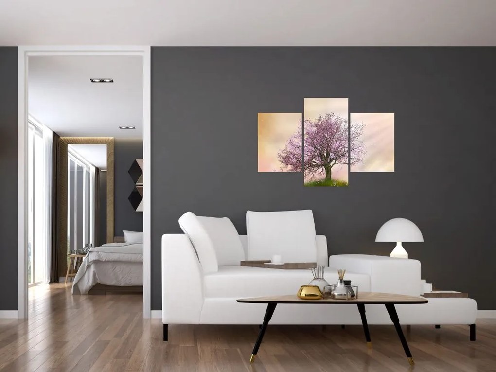 Tablou - Copacul înflorit în deal (90x60 cm)