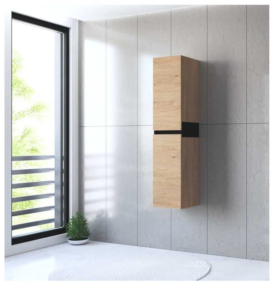 Dulap suspendat pentru baie Stokes, stejar auriu