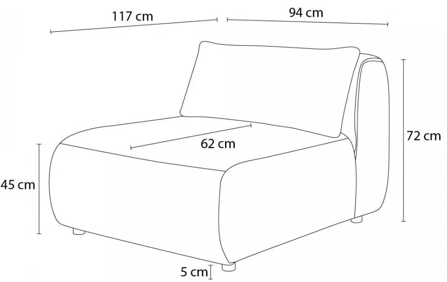 Modul pentru canapea gri Jeanne – Bobochic Paris