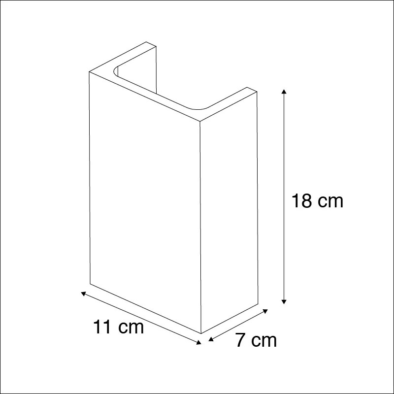 Lampă de perete inteligentă dreptunghiulară din beton gri, inclusiv Zigbee G9 - Meaux