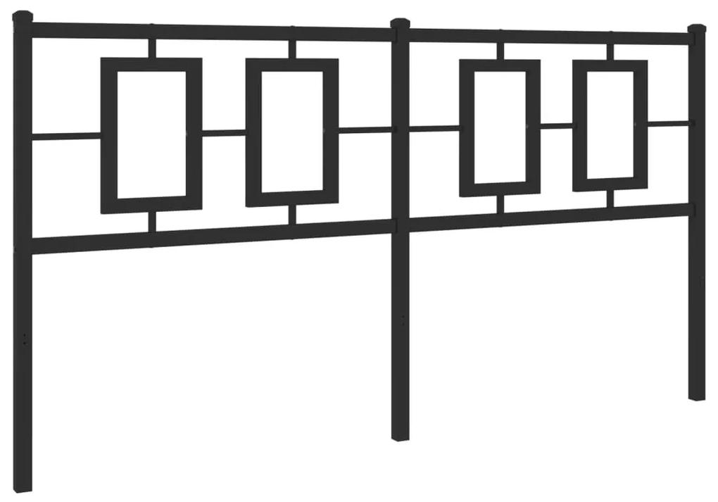 374276 vidaXL Tăblie de pat metalică, negru, 160 cm
