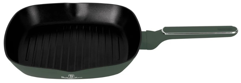 Tigaie grill antiaderenta cu titan 28 cm Green Matte Collection Berlinger Haus BH 8162