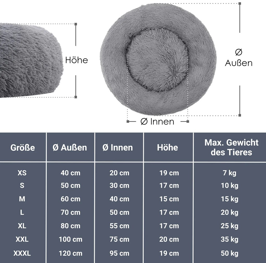 Pat Monty rotund 50 cm gri pal
