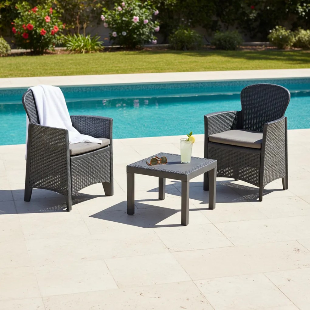 Set grădină AKITA, 3 piese, antracit I.P.A.E-Progarden