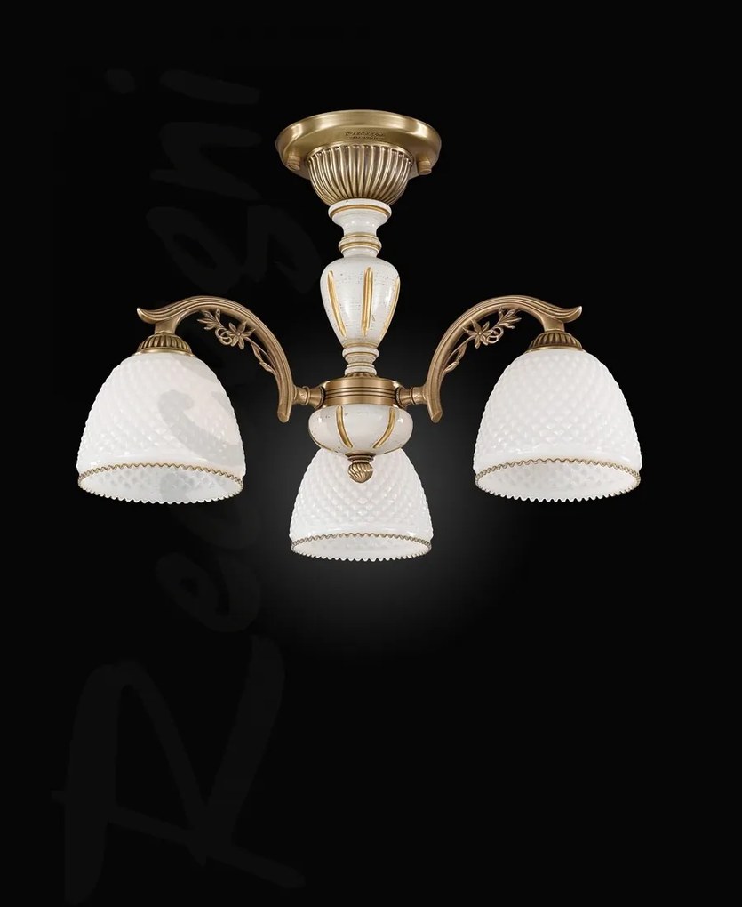 Lustra aplicata clasica din alama 3 brate design italian 8606