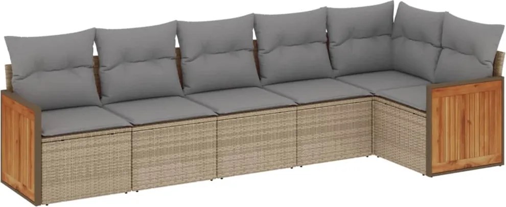 vidaXL Set canapele de grădină cu perne, 6 piese, bej, poliratan