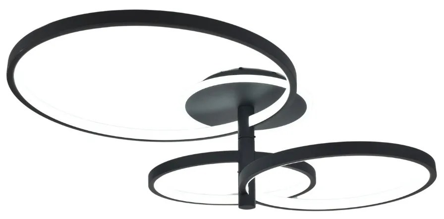 Lustra LED cu Telecomanda, 3 Tipuri De Lumina, 100W, Negru